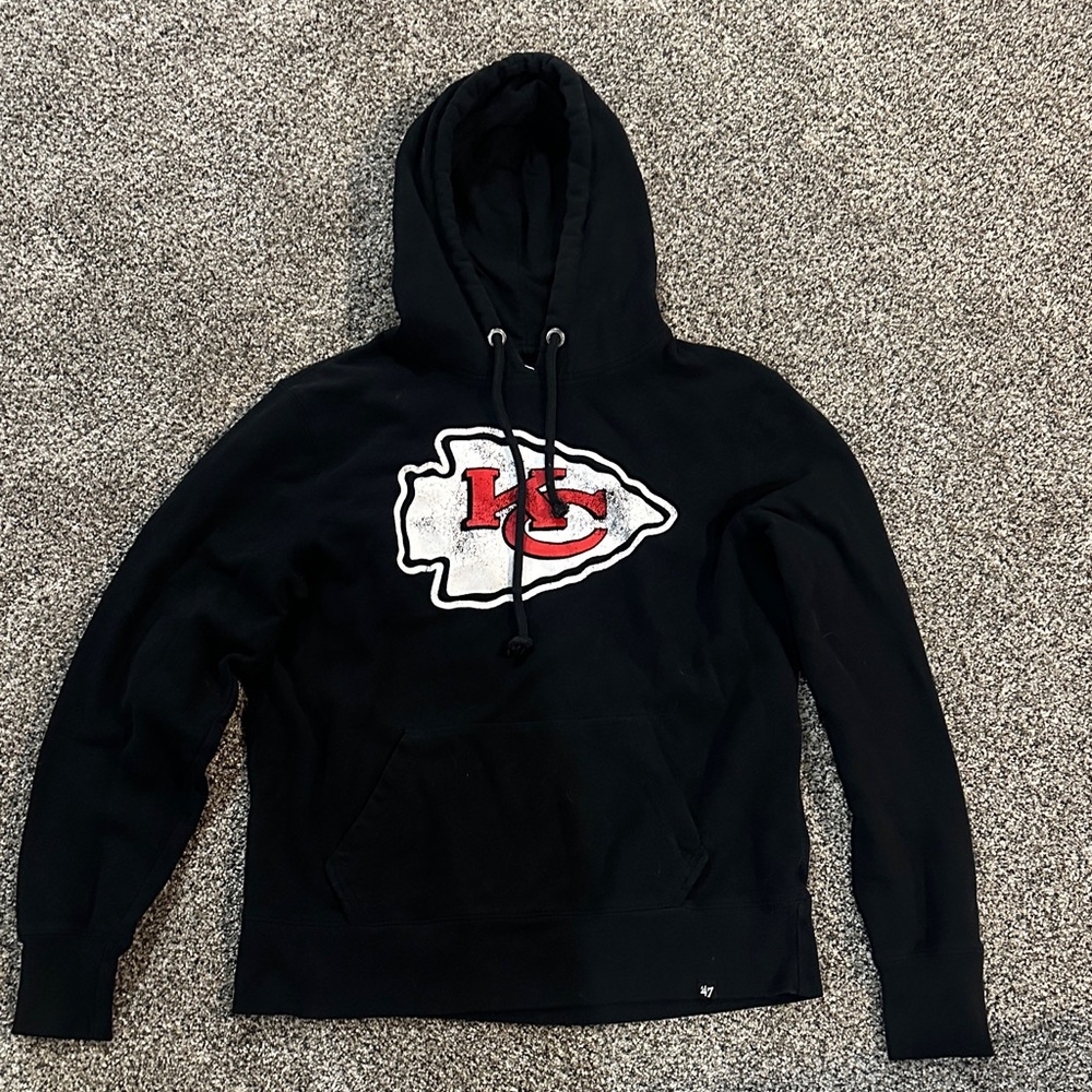 47 Black Hoodie with Red and White Emblem